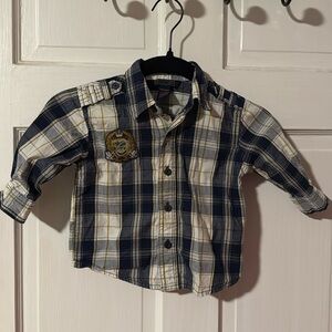 COOGI Boys 12 month Button Down Plaid Trendy Long Sleeve Shirt Dress